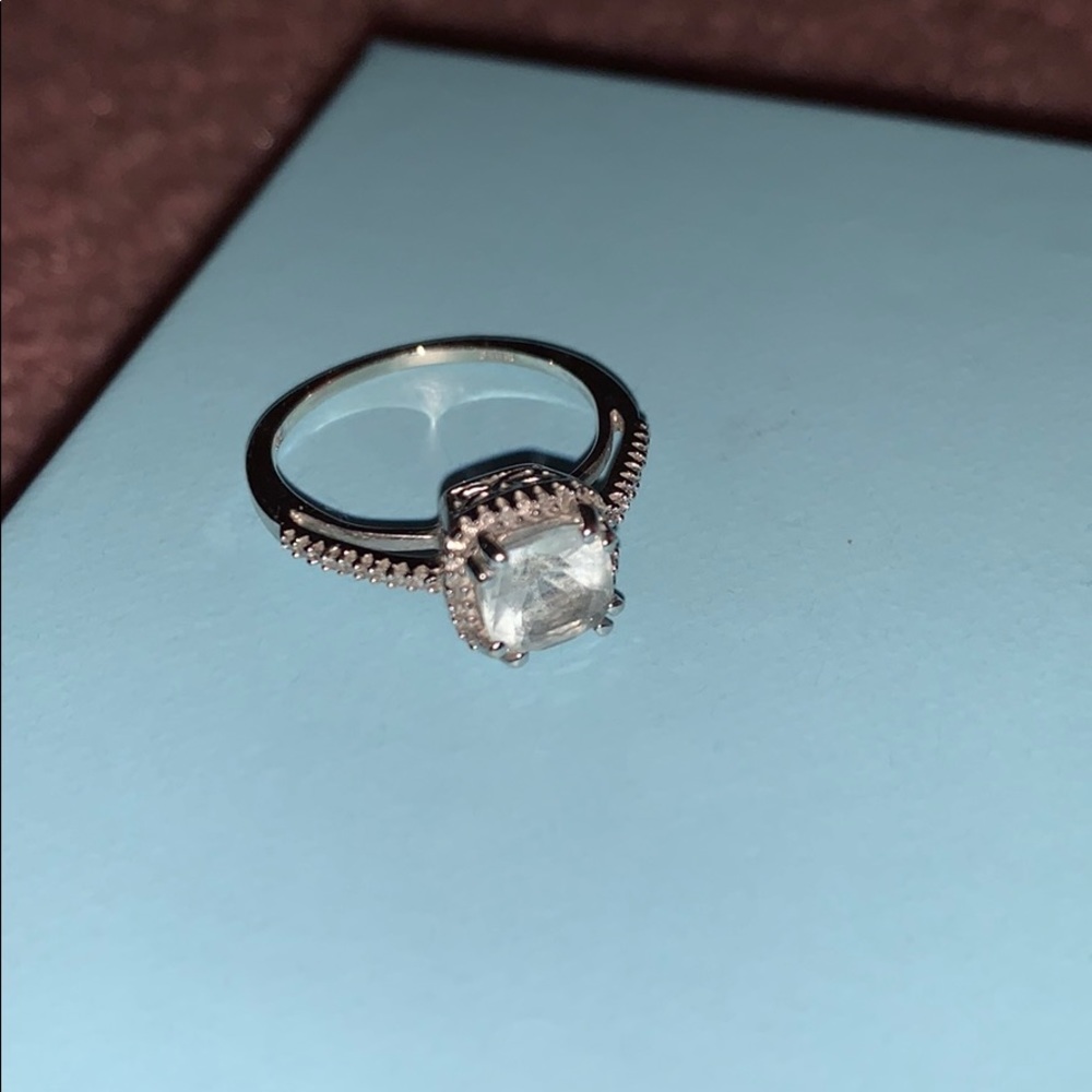 10K White Gold Aquamarine Birthstone Ring